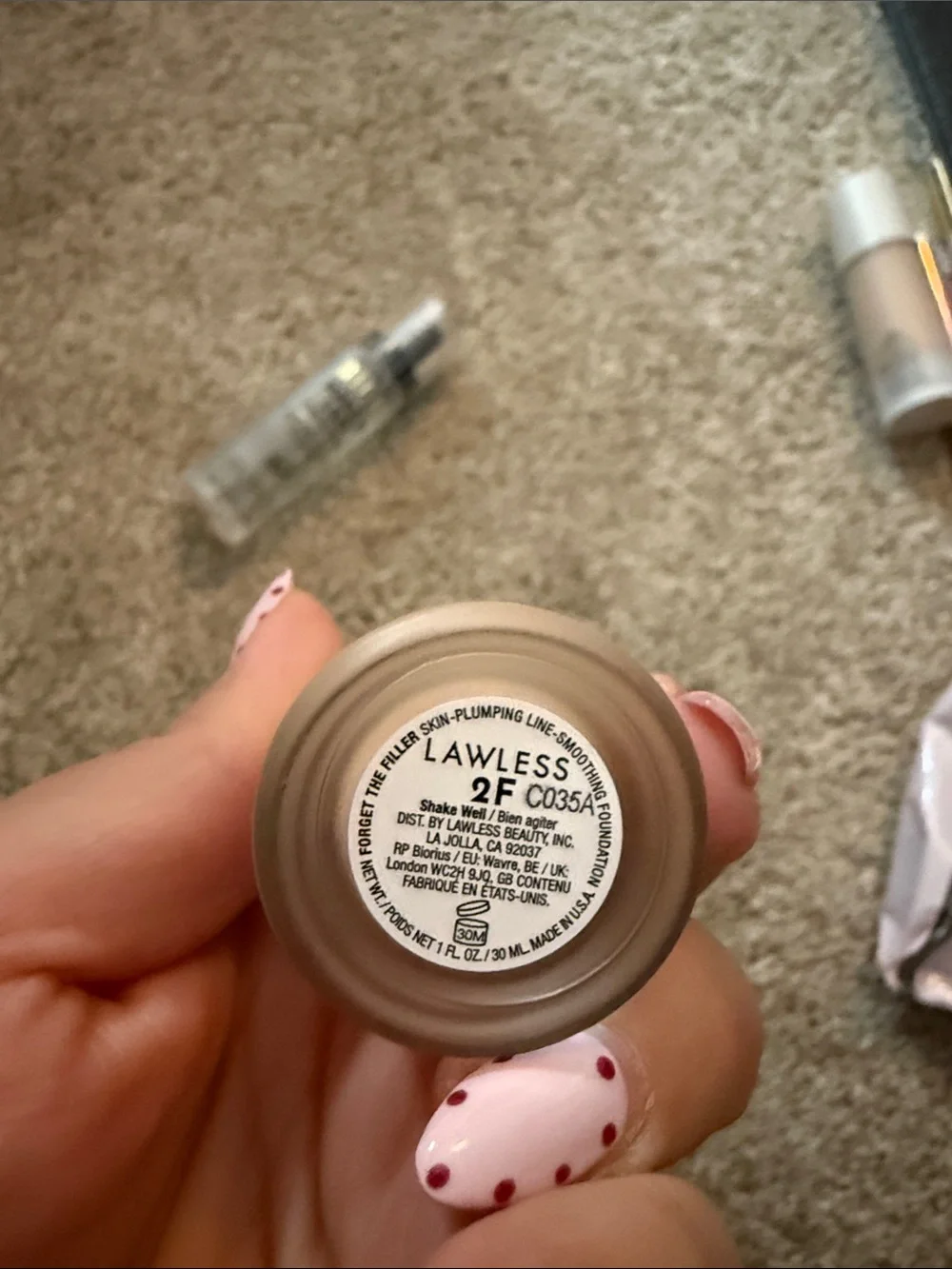 Lawless Forget The Filler Skin-Plumping Foundation - shade 2f lightly used